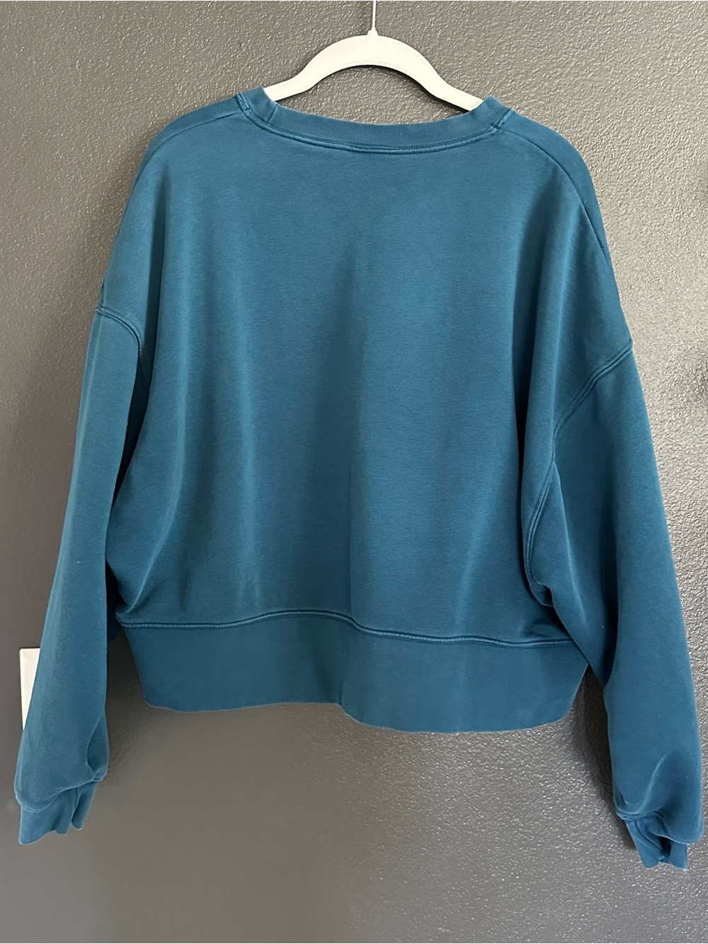 Nike Mini Swoosh Oversized Cropped Fleece Sweatshirt Blue XS - Picture 5 of 8